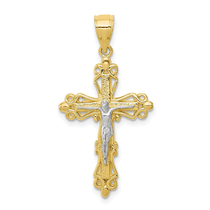 Textured Polished Crucifix Pendant