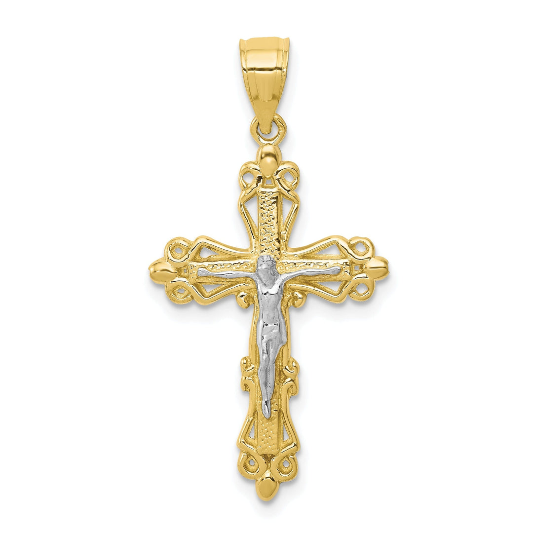 Textured Polished Crucifix Pendant