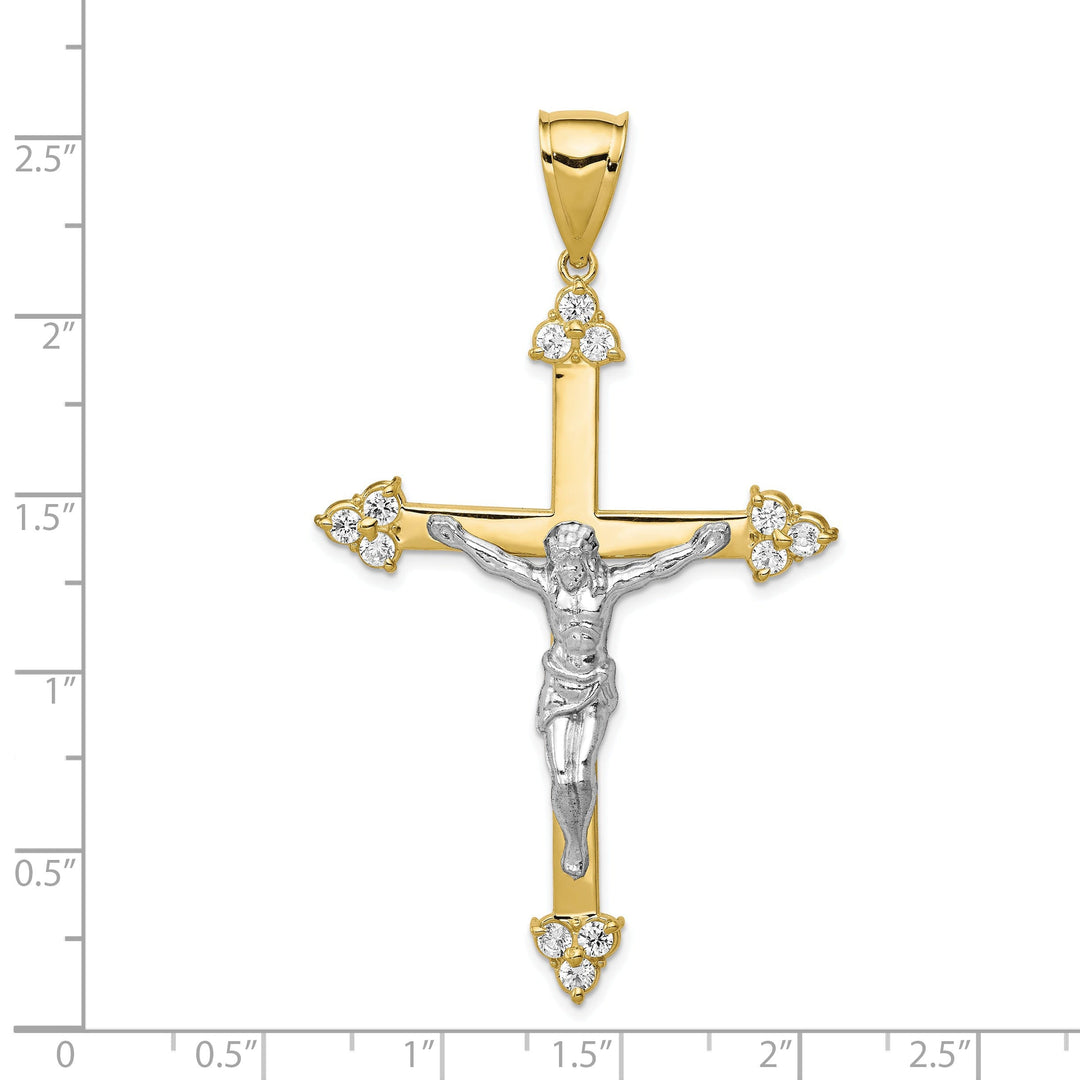 Polished Cubic Zirconia Crucifix Pendant