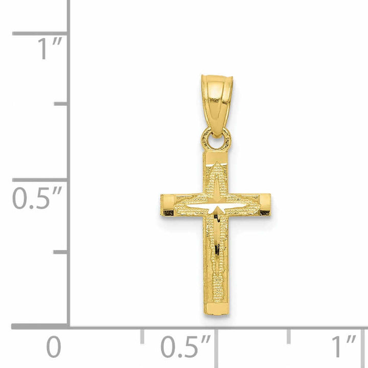 10k Yellow Gold Polished Cross Pendant