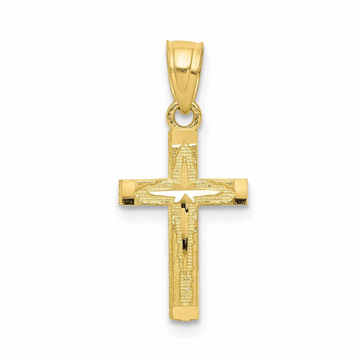 10k Yellow Gold Polished Cross Pendant