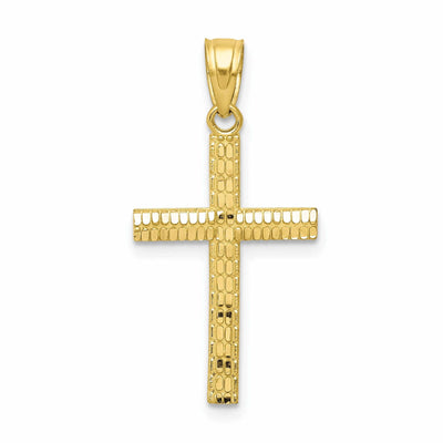 10k Yellow Gold Polished Cross Pendant