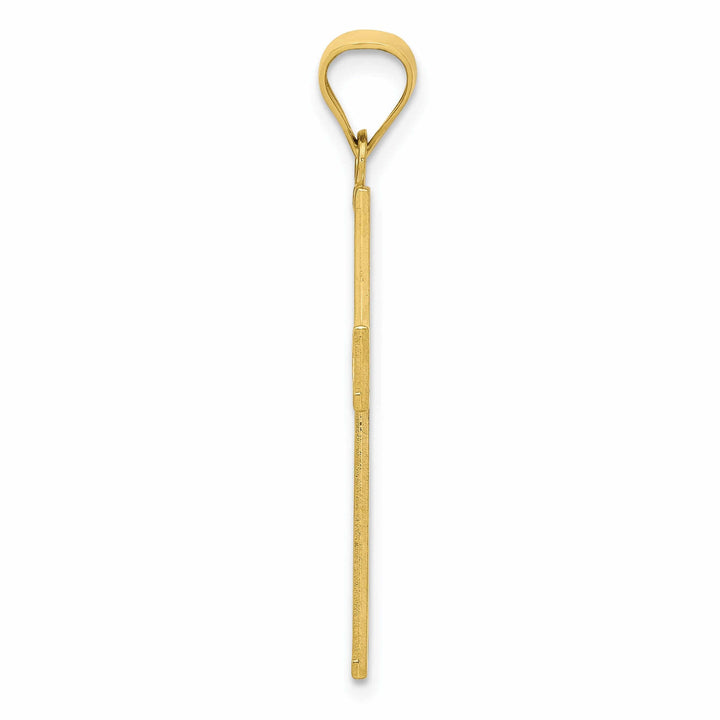 10k Yellow Gold Polished Cross Pendant Textured
