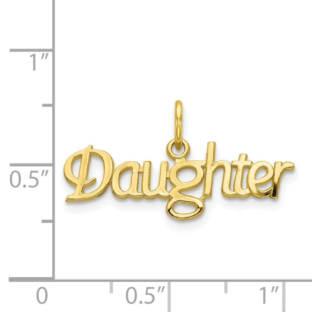 Solid 10k Yellow Gold Daughter Charm Pendant