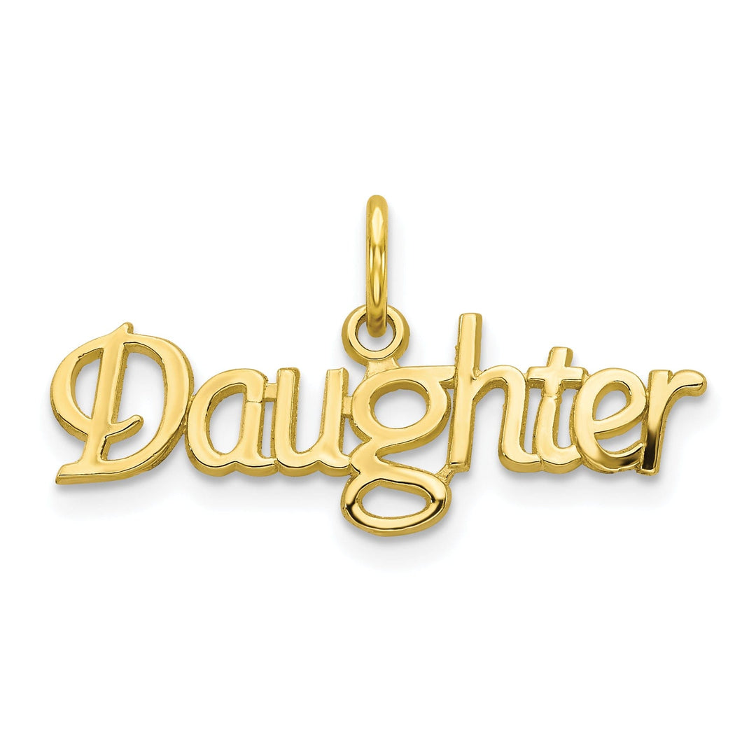 Solid 10k Yellow Gold Daughter Charm Pendant