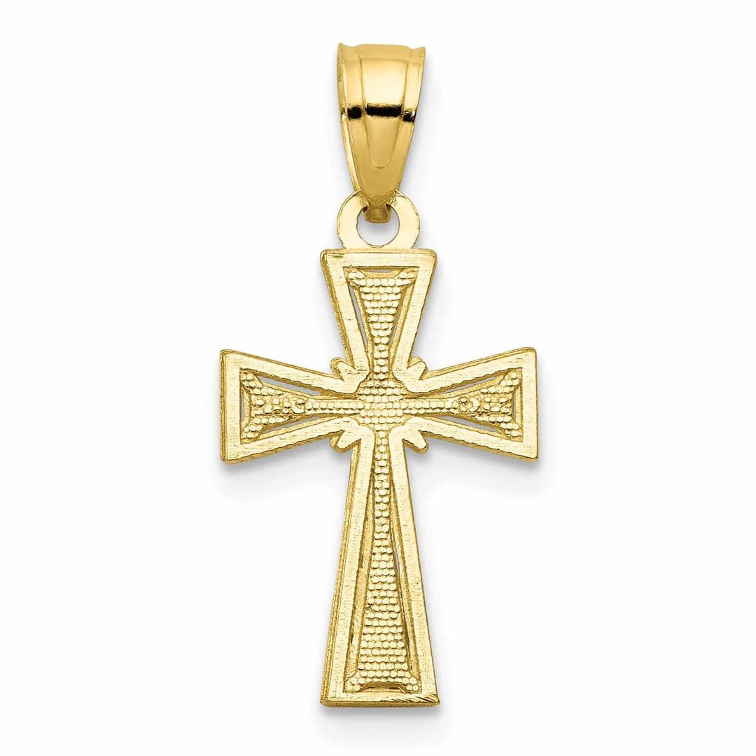 10k Yellow Gold Polished Cross Pendant