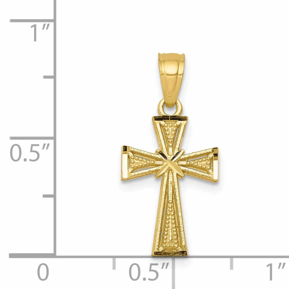 10k Yellow Gold Polished Cross Pendant