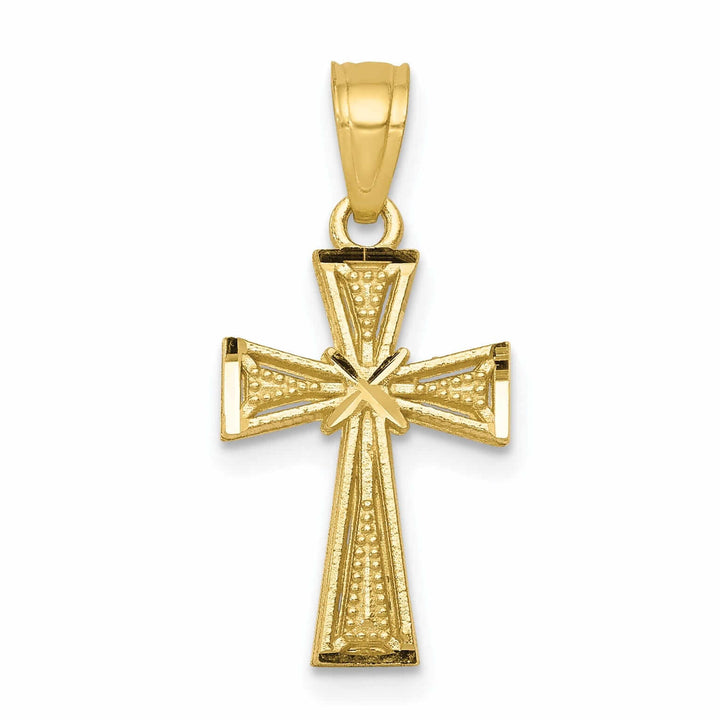 10k Yellow Gold Polished Cross Pendant