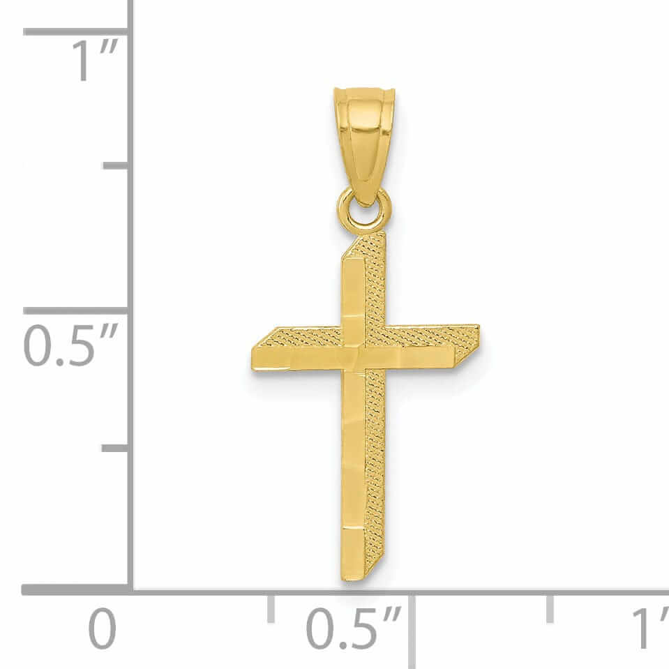 10k Yellow Gold Polished Cross Pendant