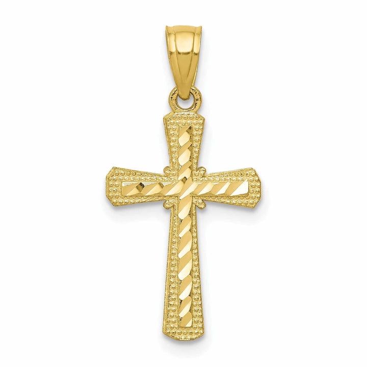 10k Yellow Gold Polished Cross Pendant