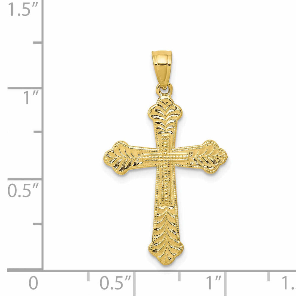 10k Yellow Gold D.C Budded Cross Pendant Polished