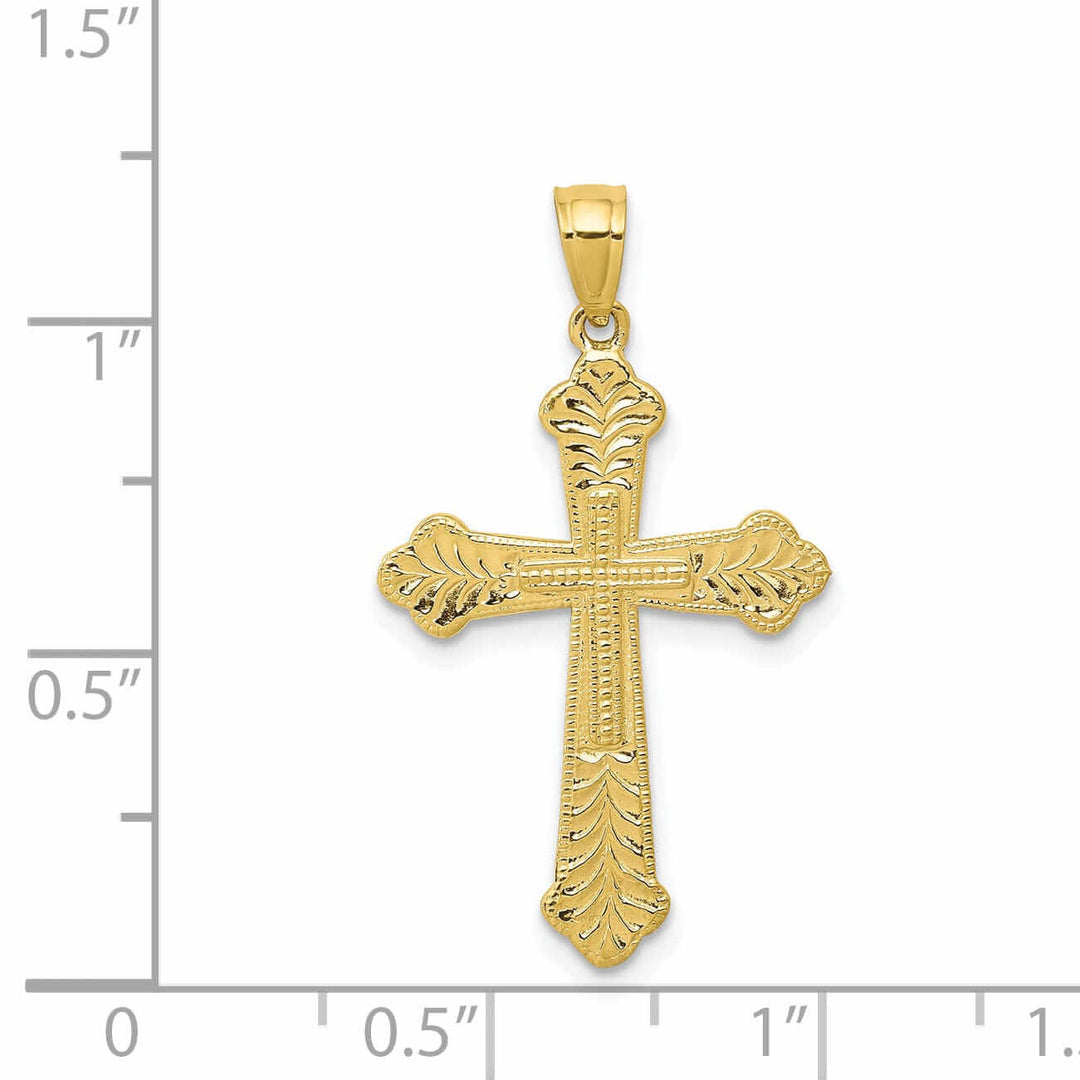 10k Yellow Gold D.C Budded Cross Pendant Polished