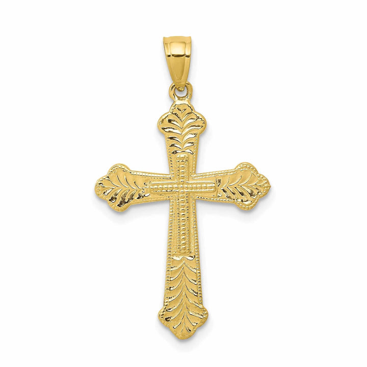 10k Yellow Gold D.C Budded Cross Pendant Polished