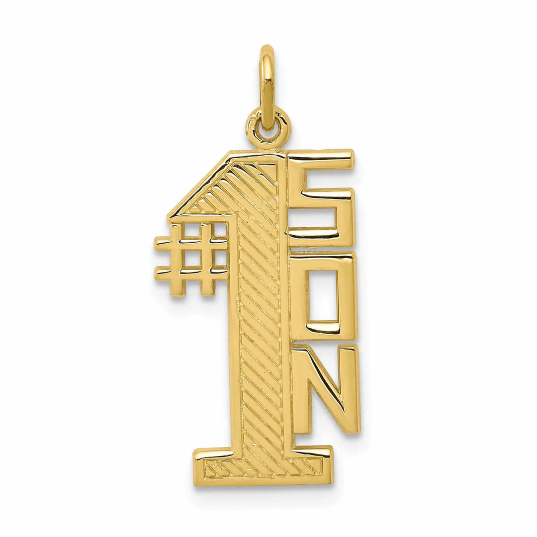 10k Yellow Gold Polished Finish #1 Son Pendant