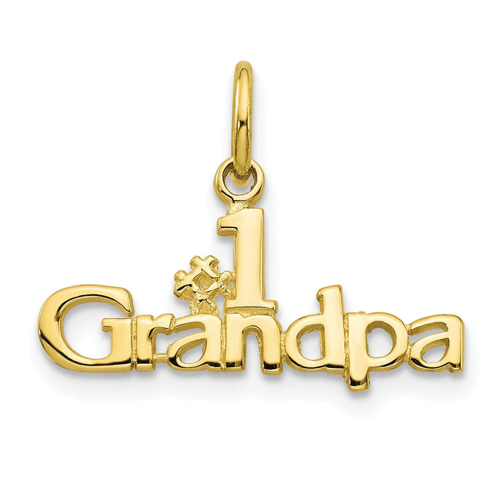 Solid 10k Yellow Gold Polished #1 Grandpa Charm