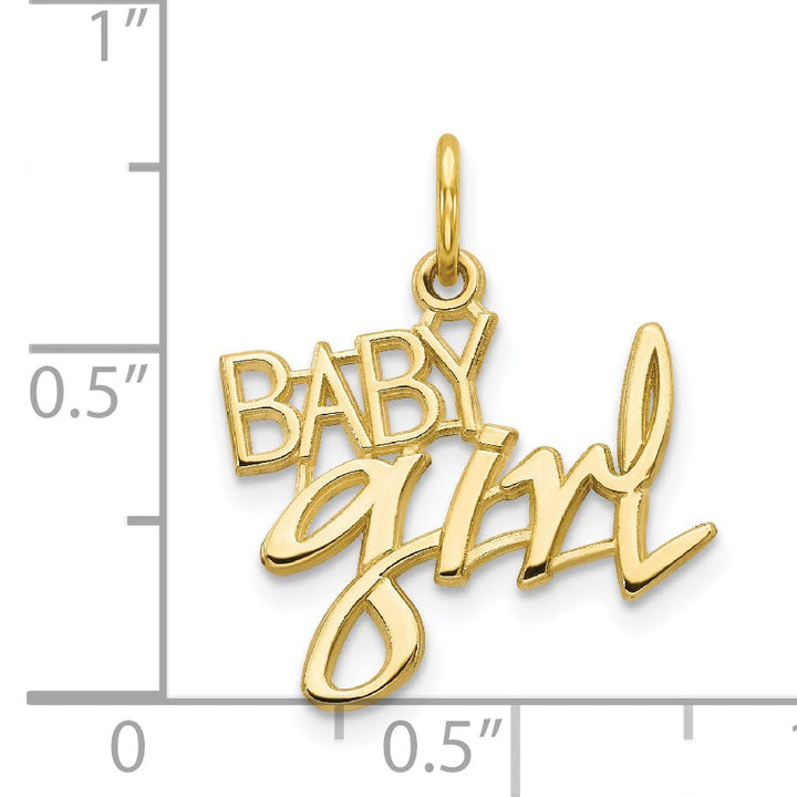 Solid 10k Yellow Gold Polish Baby Girl Pendant