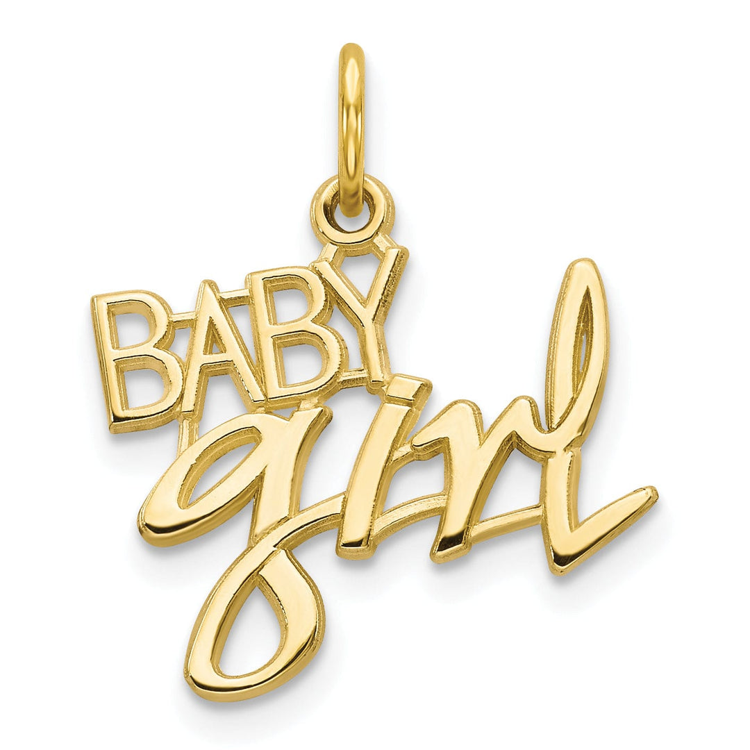 Solid 10k Yellow Gold Polish Baby Girl Pendant