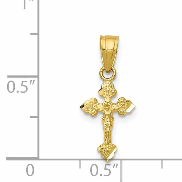 10k Yellow Gold Polished Tiny Crucifix Pendant