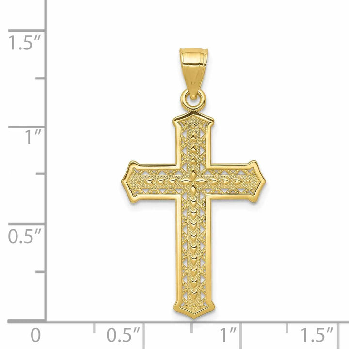 10k Yellow Gold Polished Passion Cross Pendant