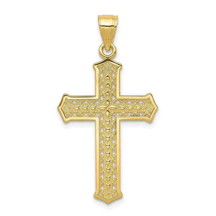 10k Yellow Gold Polished Passion Cross Pendant