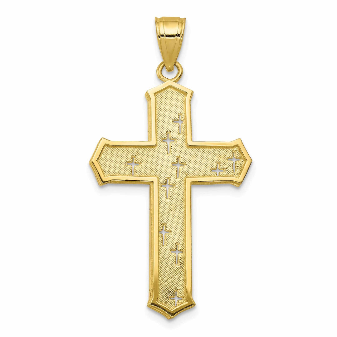 10k Yellow Gold Polished Passion Cross Pendant