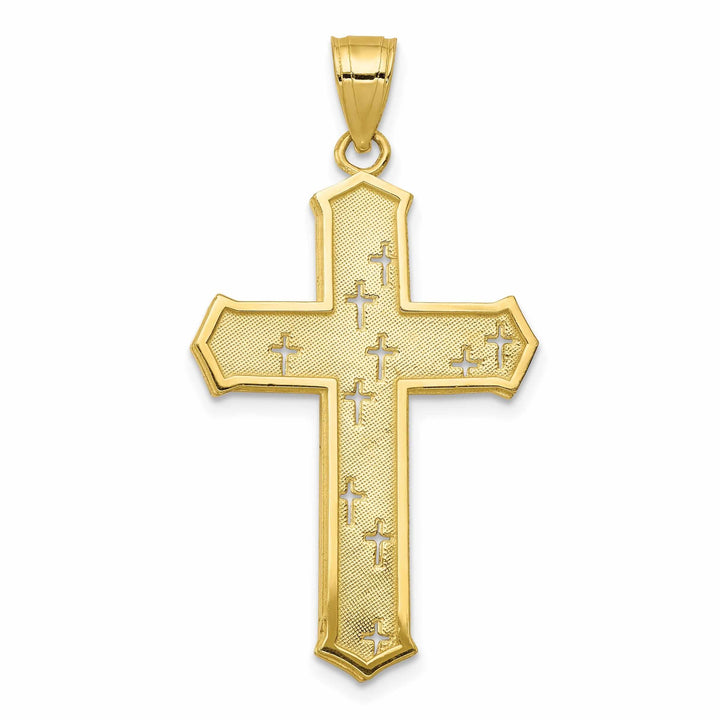 10k Yellow Gold Polished Passion Cross Pendant