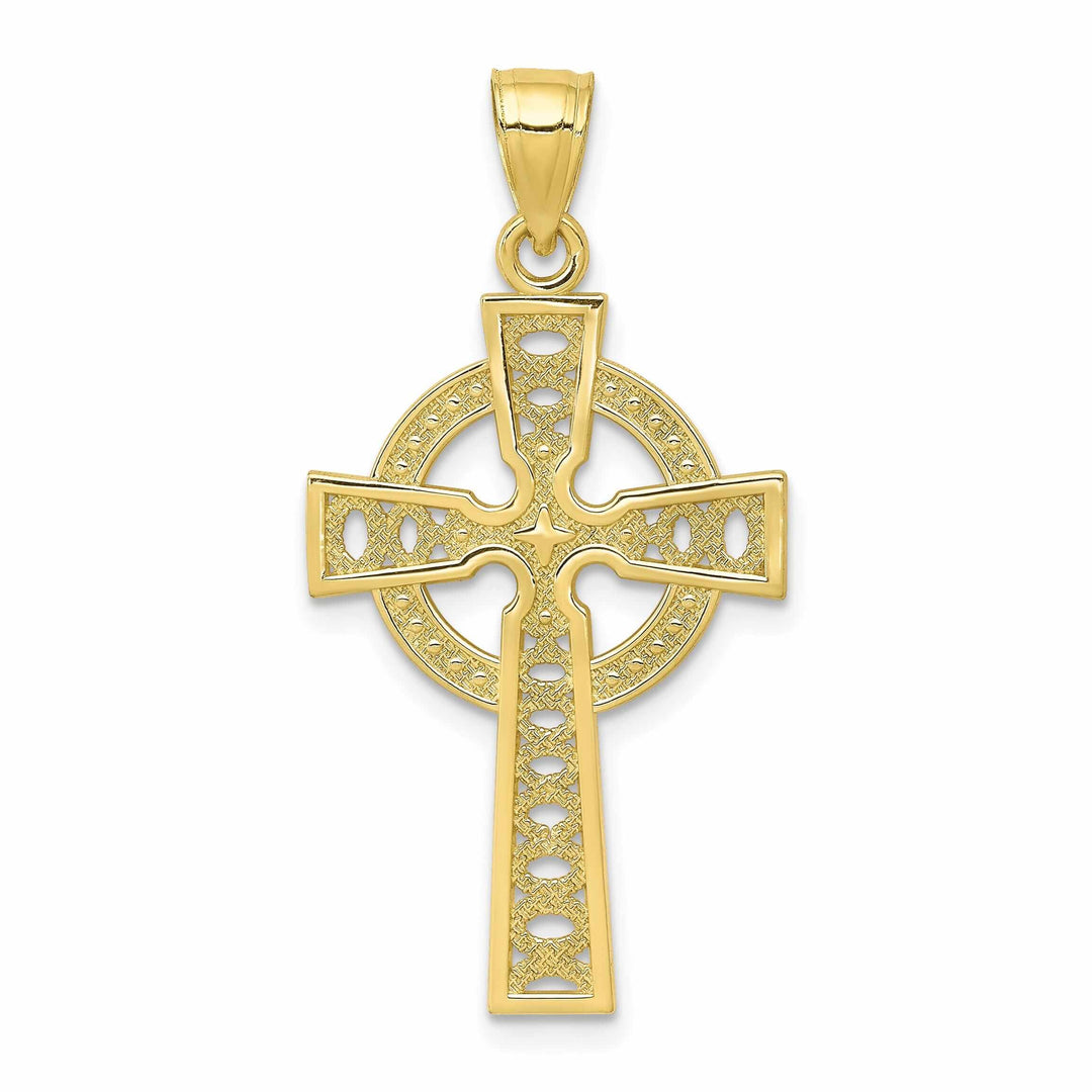 10k Yellow Gold Polished Iona Cross Pendant