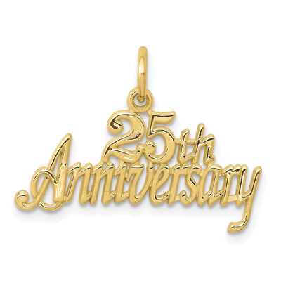 Solid 10k Yellow Gold 25Th Anniversary Pendant at $ 69.17 only from Jewelryshopping.com