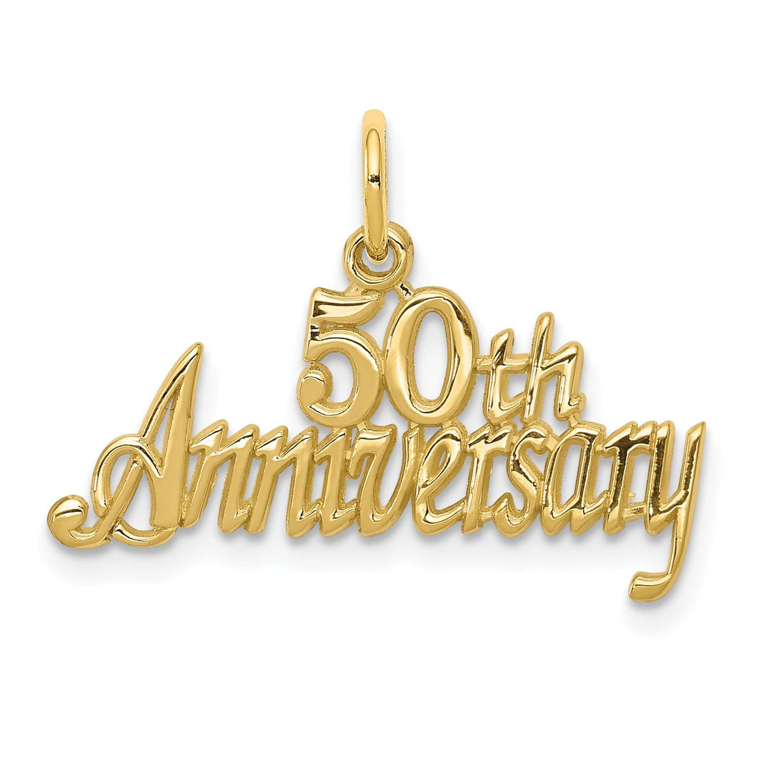 Solid 10k Yellow Gold 50Th Anniversary Pendant