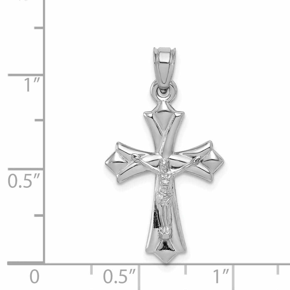 10kWhite Gold Reversible Crucifix Cross Pendant
