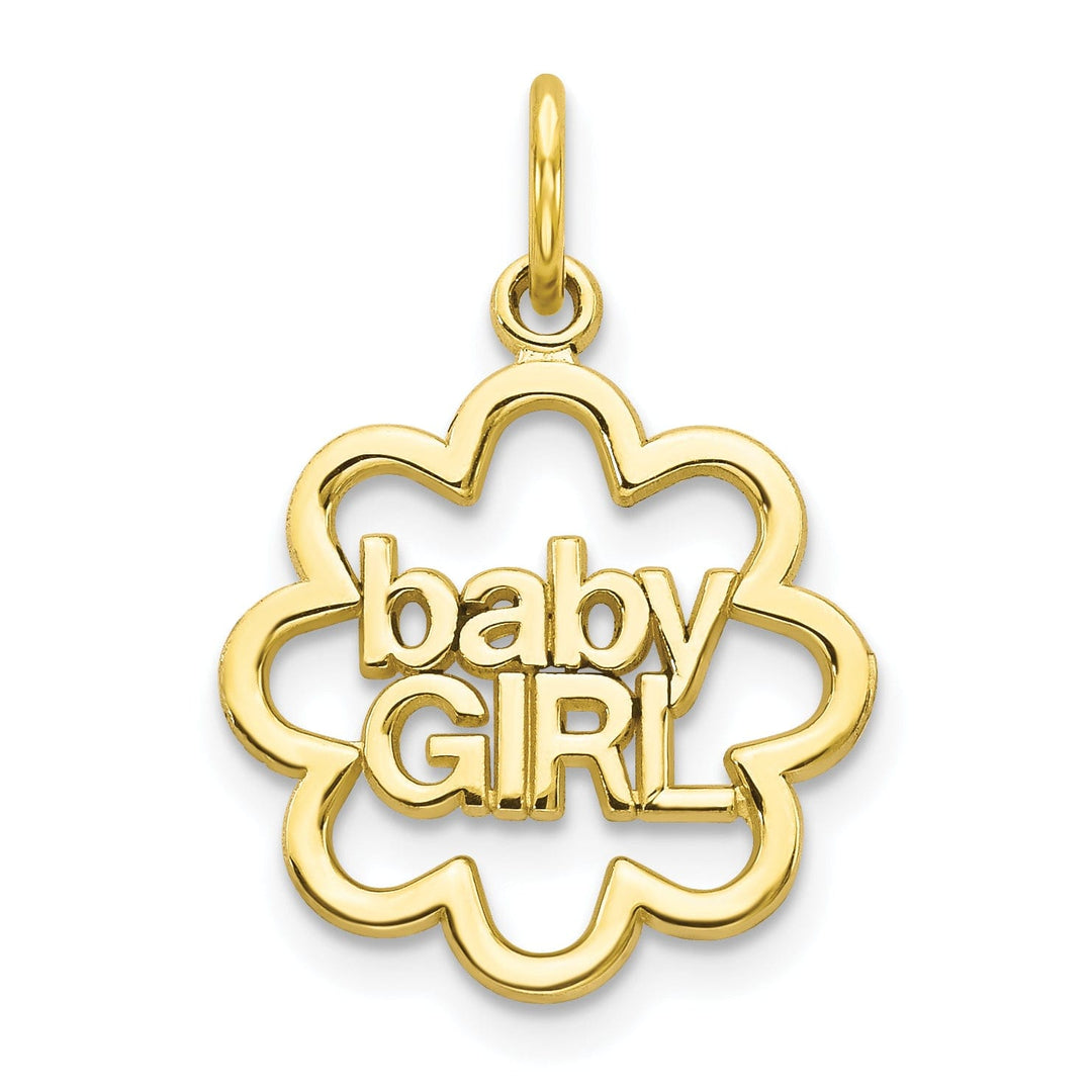 Solid 10k Yellow Gold Polished Baby Girl Charm