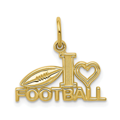 Solid 10k Yellow Gold I Love Football Pendant at $ 66.93 only from Jewelryshopping.com