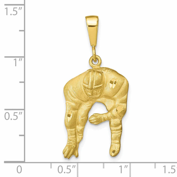 10k Yellow Gold Football Defensive Player Charm