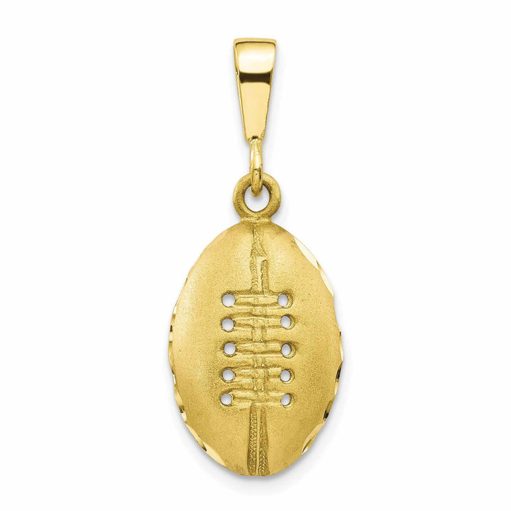 10k Yellow Gold Satin Finish Football Pendant