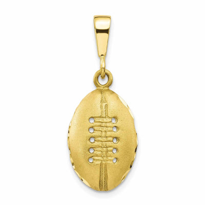 10k Yellow Gold Satin Finish Football Pendant at $ 129.17 only from Jewelryshopping.com