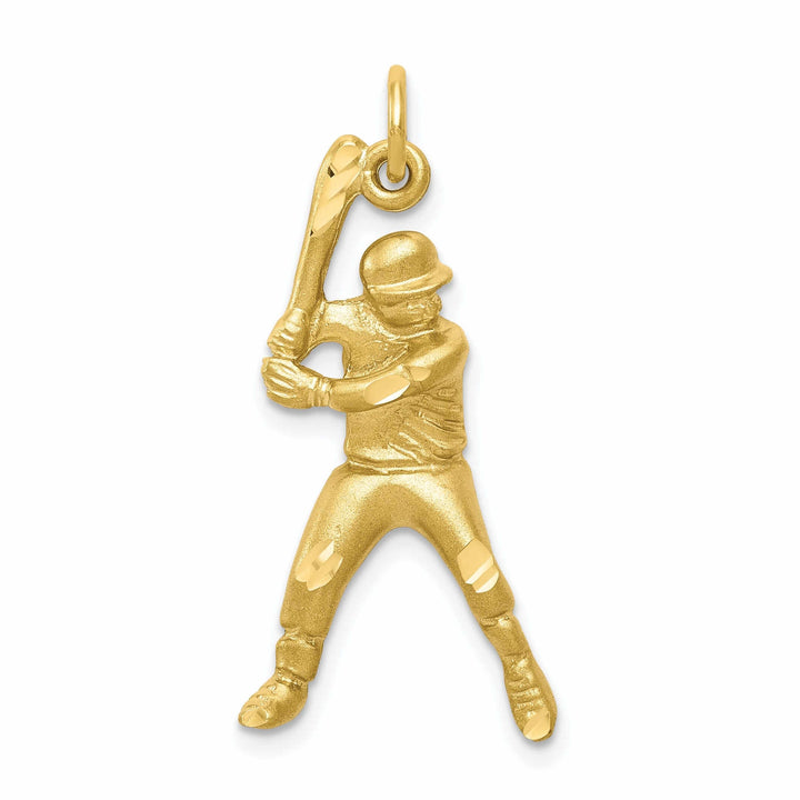 10k Yellow Gold Baseball Player at Bat Pendant