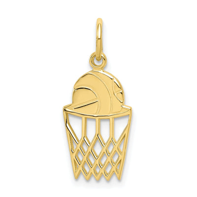 Solid 10k Yellow Gold Basketball in Net Pendant at $ 52.8 only from Jewelryshopping.com