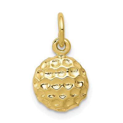 Solid 10k Yellow Gold Concave Golf Ball Pendant at $ 49.83 only from Jewelryshopping.com