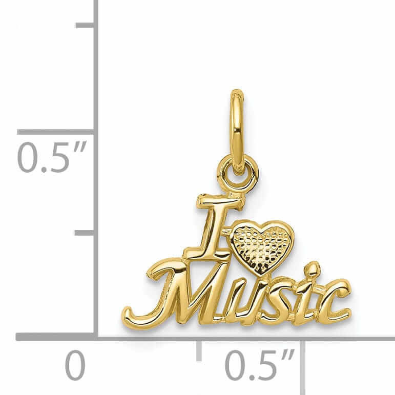 10k Yellow Gold Talking I Love Music Pendant