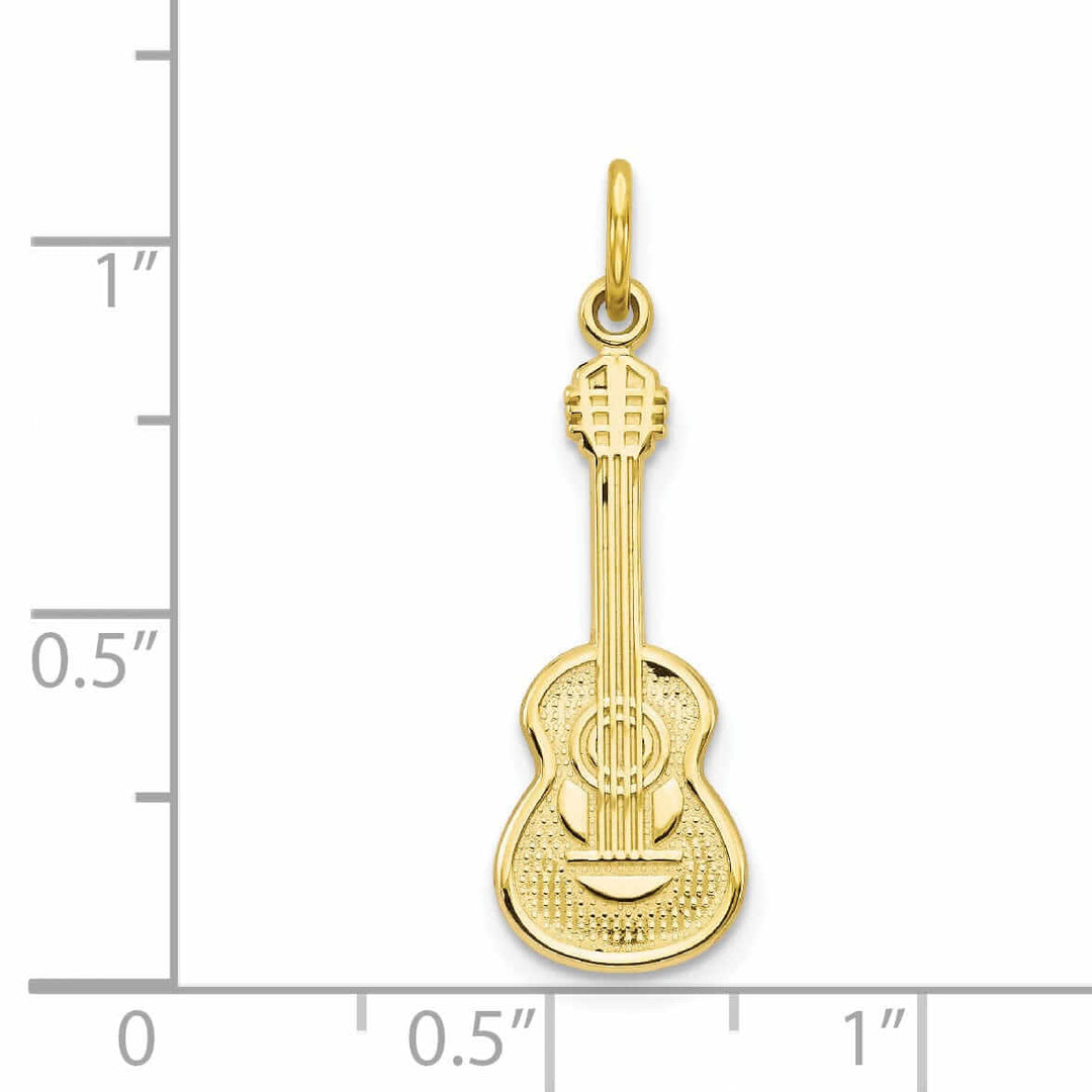 10k Yellow Gold Polished Finish Guitar Pendant