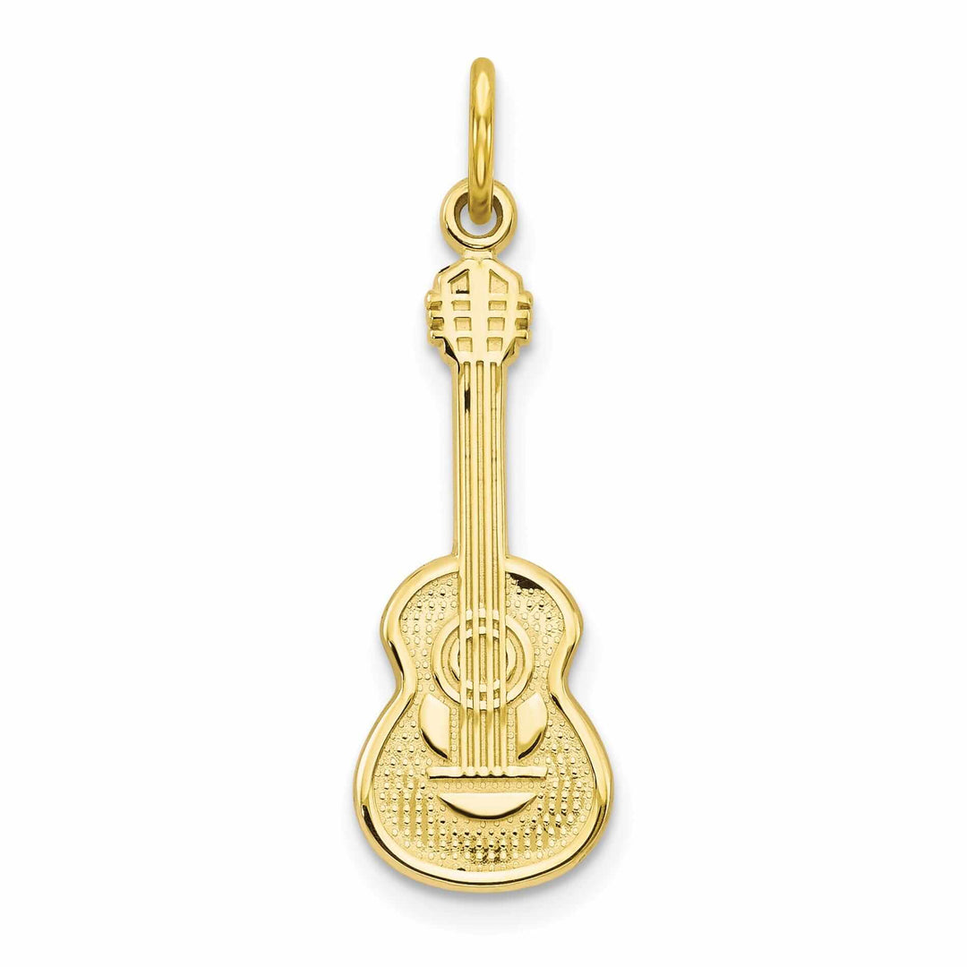 10k Yellow Gold Polished Finish Guitar Pendant