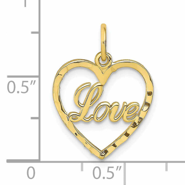 10k Yellow Gold D.C Love In Heart Pendant