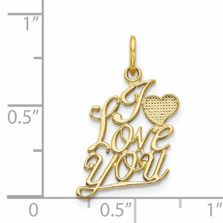 10k Yellow Gold I Love You with Heart Pendant