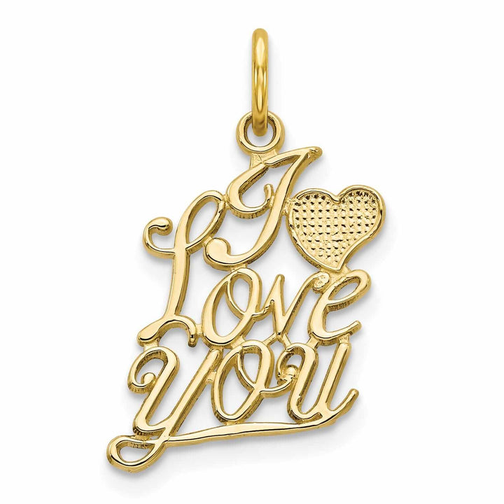 10k Yellow Gold I Love You with Heart Pendant