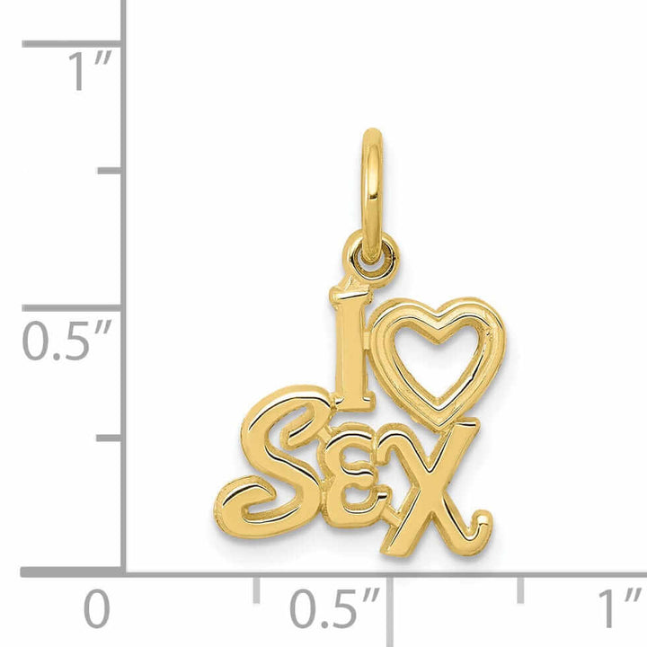 10k Yellow Gold Talking I Love Sex Pendant