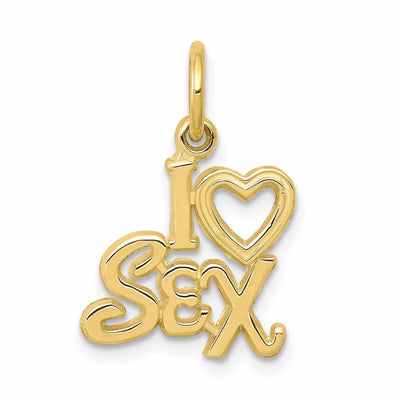 10k Yellow Gold Talking I Love Sex Pendant at $ 48.72 only from Jewelryshopping.com