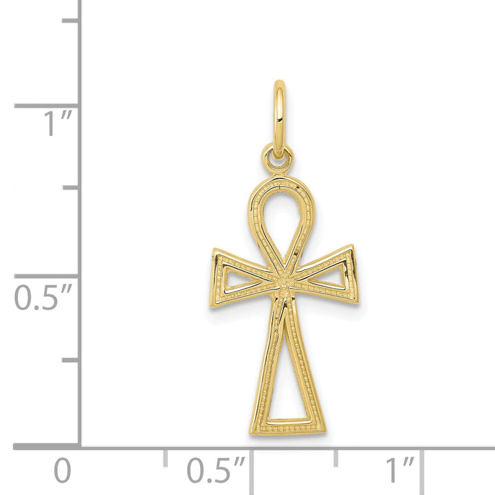 Yellow Gold Polished Ankh/Egyptian Cross Charm