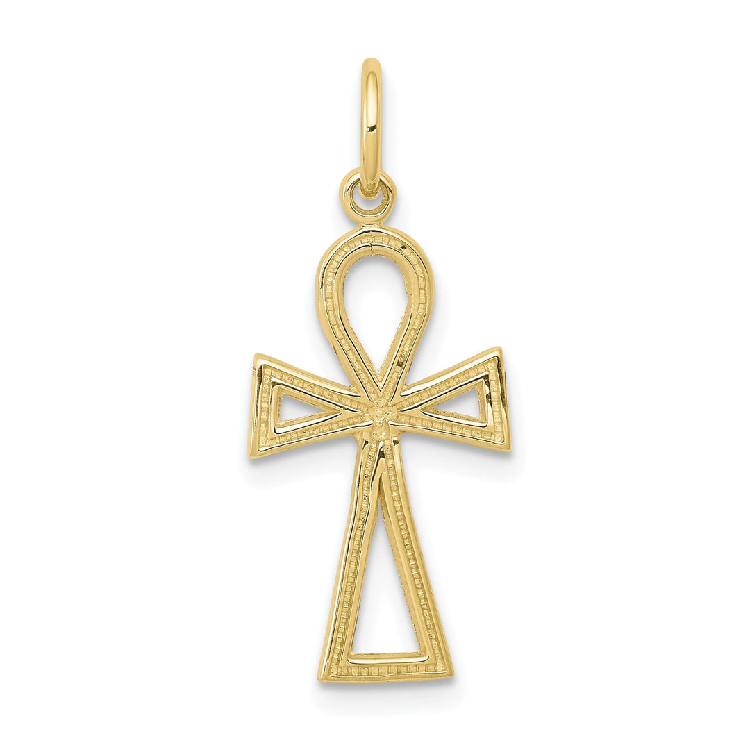 Yellow Gold Polished Ankh/Egyptian Cross Charm