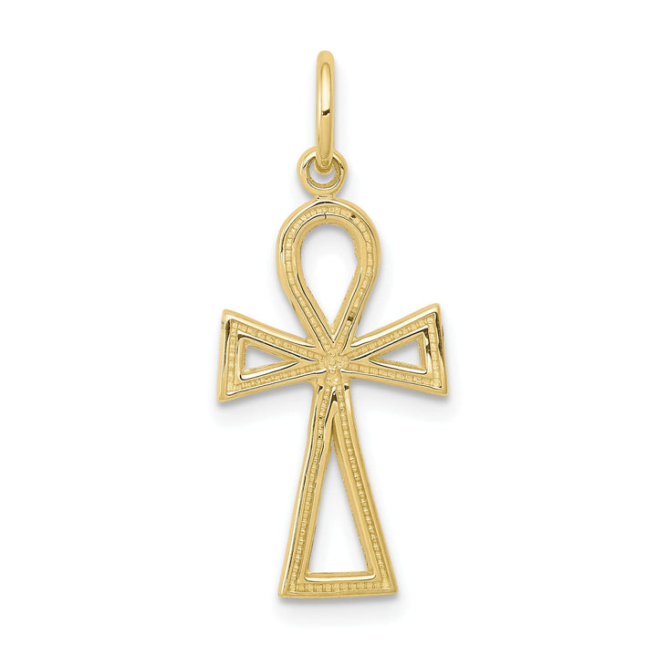 Yellow Gold Polished Ankh/Egyptian Cross Charm