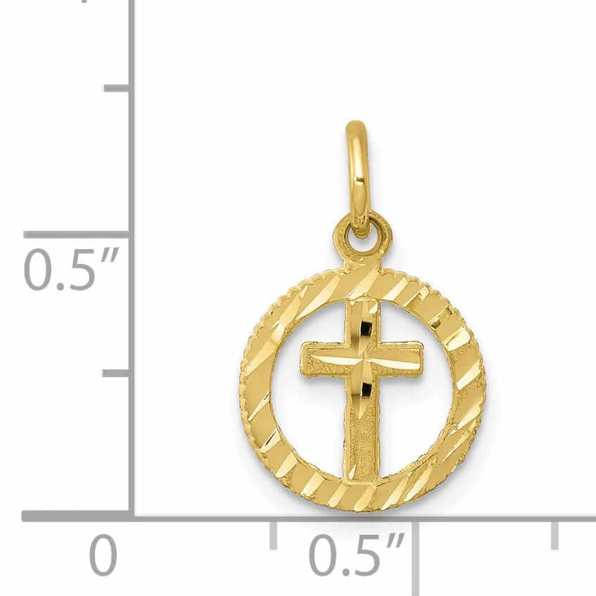 10k Yellow Gold Cross For Eternal Life Pendant